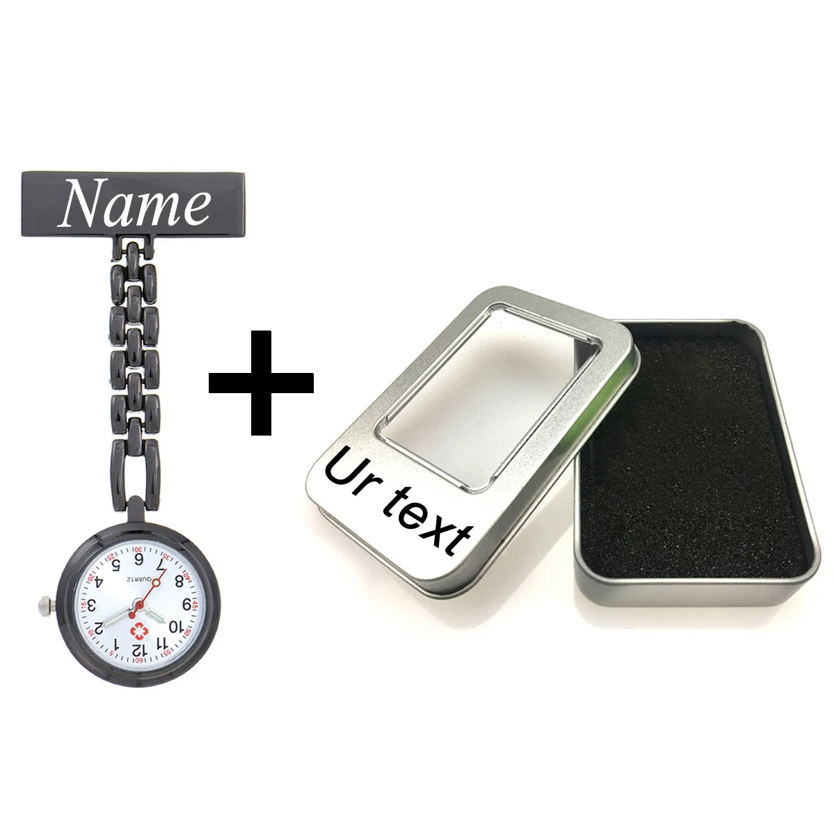 Noir Éternel – Matte Black Clip-On Pocket Watch